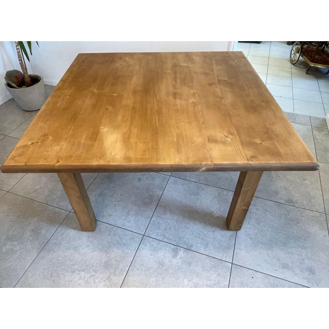 Solid Wood Farmhouse Table For Sale - Image 9 of 9