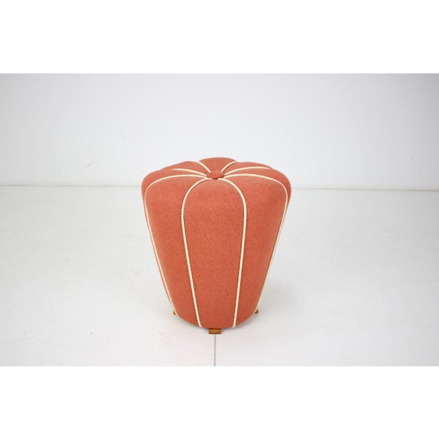 - Made in Czechoslovakia - made of wood, fabric - new upholstery - good, original condition. This piece is attributed to...