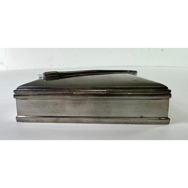 Mid-Century Vintage Nickel Plated German Golfers Trinket Box For Sale - Image 9 of 11