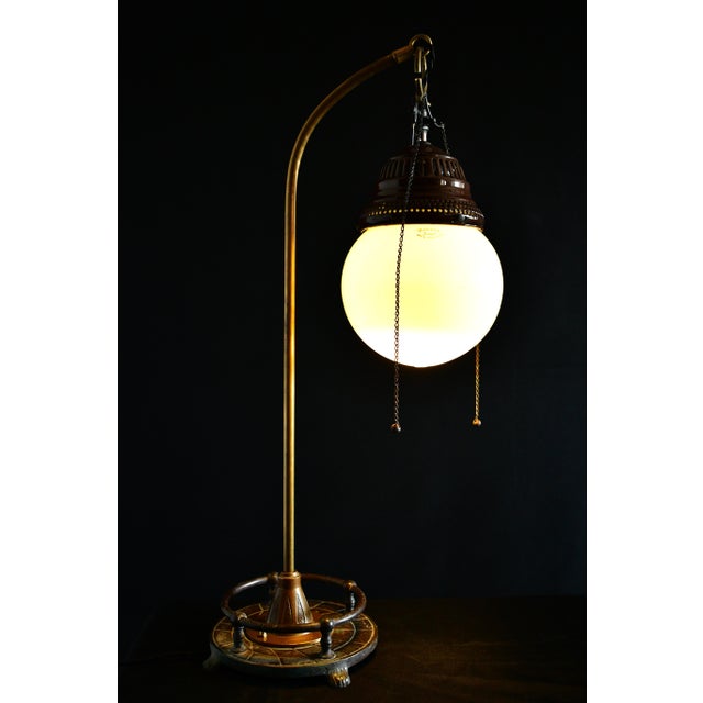 19th Century Industrial Welsbach Gas Table Lamp For Sale - Image 9 of 10