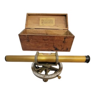 Farm Surveyor’s Brass Hand Level With Original Box, Early 20th C Keuffel & Esser For Sale