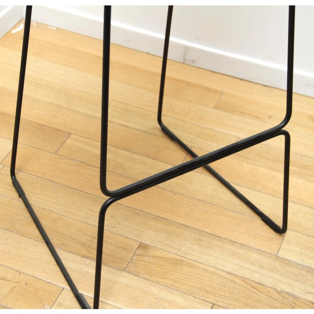 Babila designer stool, Pedrali. Black tinted metal structure and beige plastic seat. Seat height 74cm. Perfect for all...