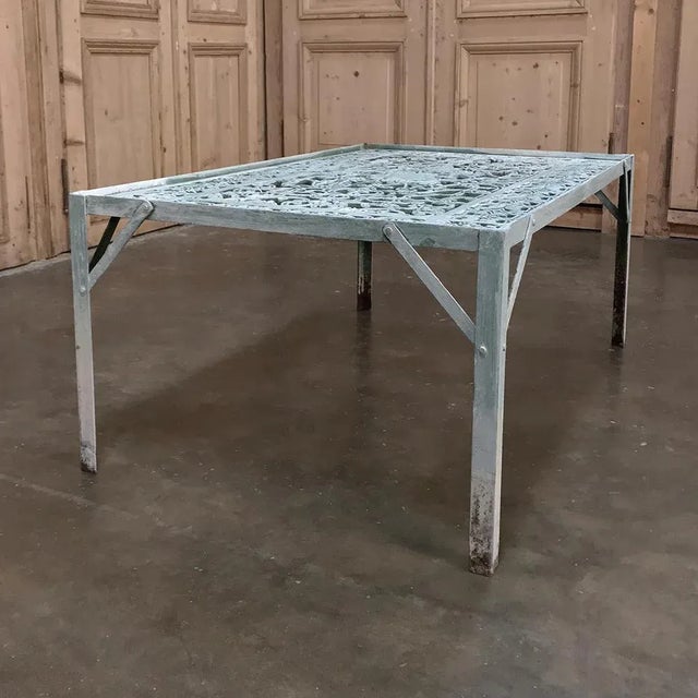 Traditional 19th Century Iron Panel Coffee Table For Sale - Image 3 of 12