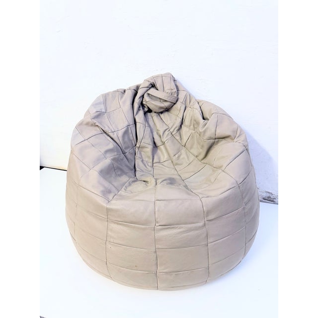 Tan Patchwork Leather Beanbag from de Sede, 1970s For Sale - Image 8 of 13