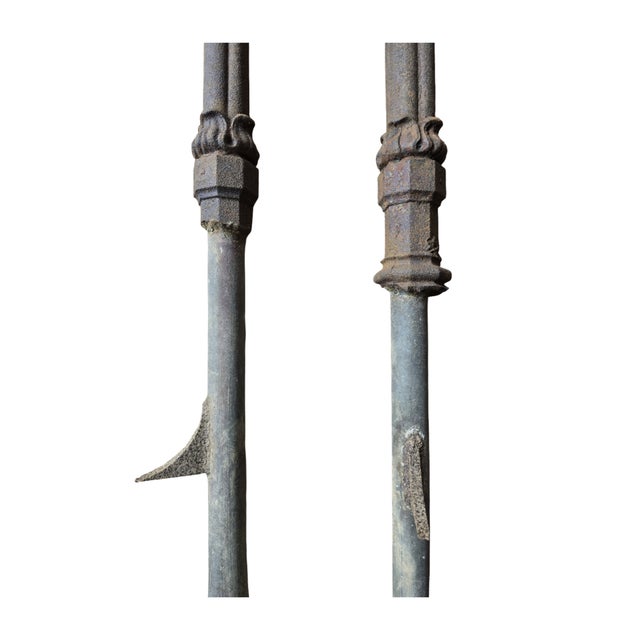 Metal Pair of Antique Cast Iron Hitching Posts For Sale - Image 7 of 7