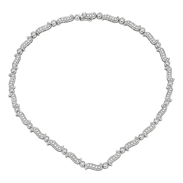 18k Diamond Necklace For Sale