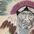 Folk Art Original Folk Art Pastel Drawing of an Indian Chief For Sale - Image 3 of 7