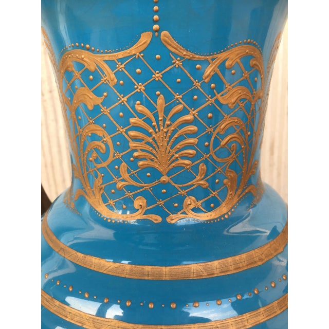 Pair of Large Antiques French Ormolu-Mounted & Painted Pair of Sèvres Porcelain For Sale - Image 9 of 18