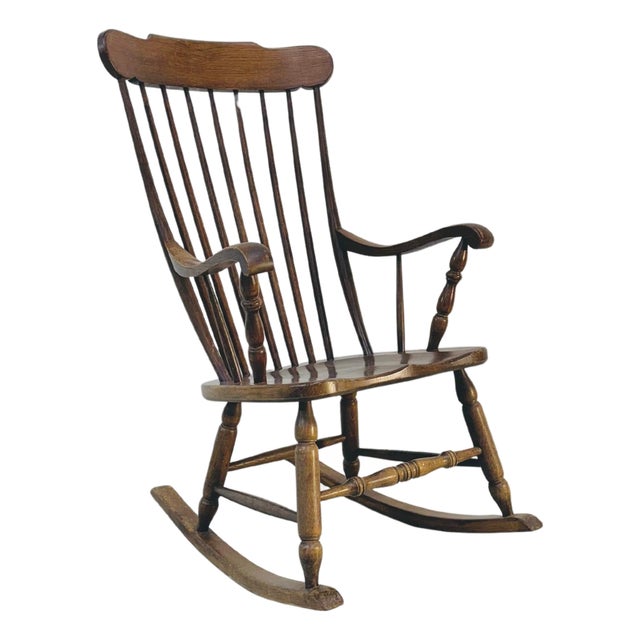 Vintage Rocking Chair in Oak from Den Ouden, 1975 For Sale