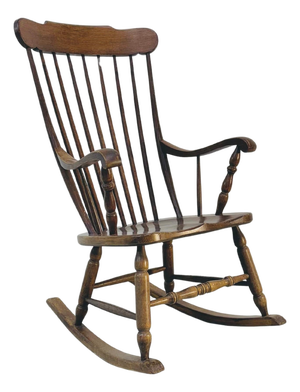 Vintage Rocking Chair in Oak from Den Ouden, 1975