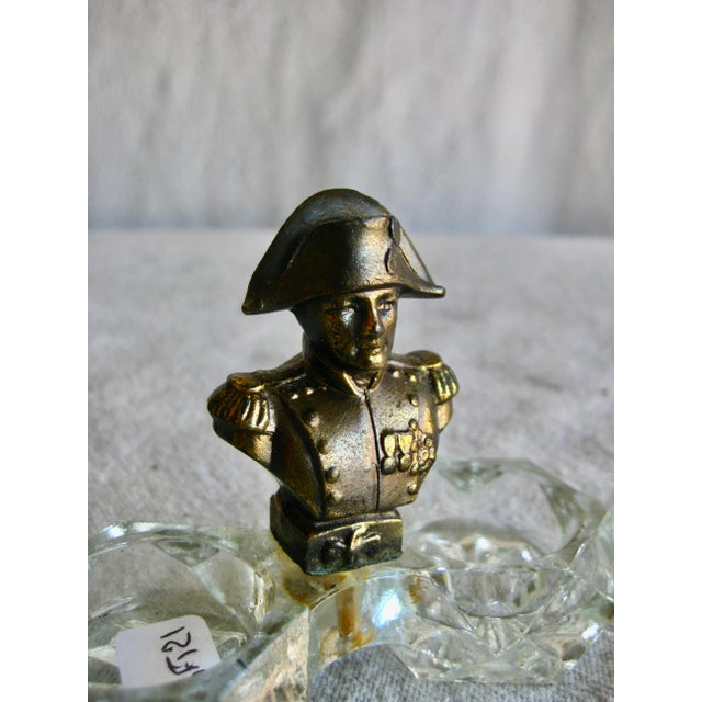 French Early 20th Century Napoleon Figure Salt and Pepper Crystal Dish For Sale - Image 3 of 8