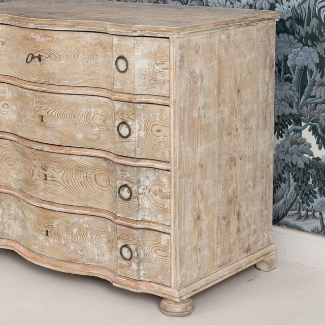 Early 19th Century Early 19th C. Danish Baroque Arbalète Shaped Commode in Original Patina For Sale - Image 5 of 18