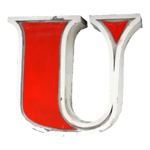 1960s Vintage Industrial Channel Letter U Volumetric Signage 3d Made in Romania