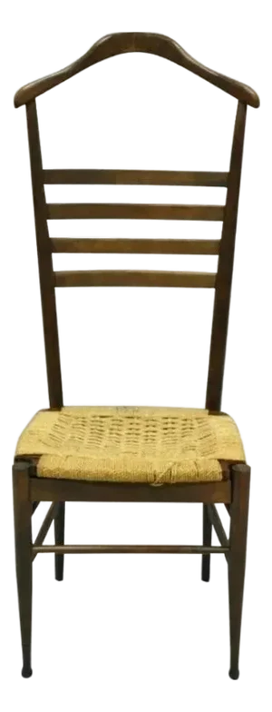 Vintage Mid Century Italian Modern Wood & Rope Clothing Valet Butlers Chair