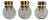 Large Czech Smoky Glass and Brass Ceiling Lights from Kamenický Šenov, 1970s, Set of 3 For Sale
