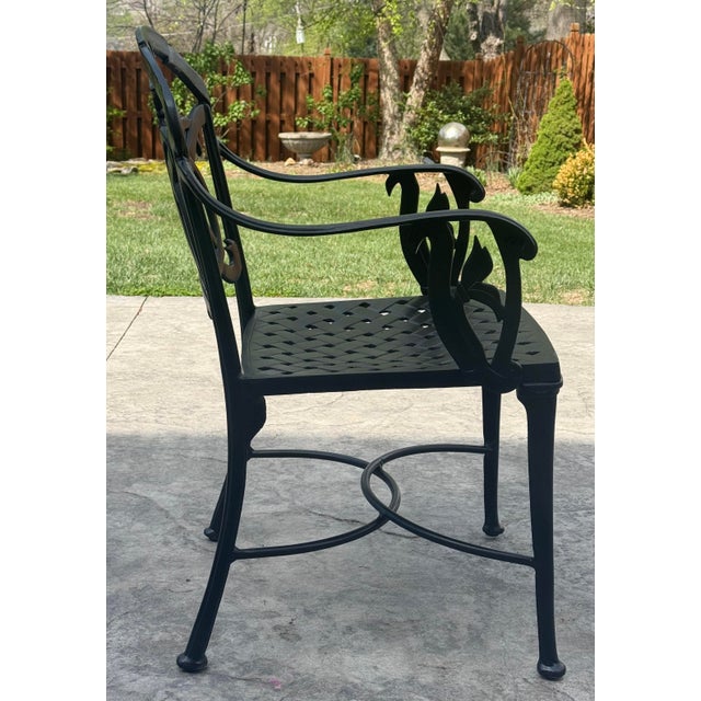 Vintage Black Hummingbird Motif Outdoor Dining Set, Set of 5 For Sale - Image 13 of 15
