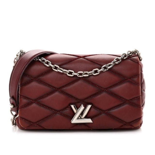Louis Vuitton Lambskin Malletage GO-14 MM Bordeaux, Excellent Condition Like New For Sale - Image 14 of 18
