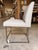 Early 21st Century Kravet Ivory Faux Snake Leather Counter Stool With Brass Legs For Sale - Image 5 of 6