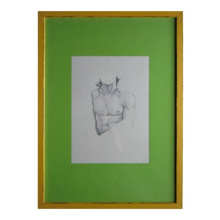 Contemporary Nude Study of a Male Body by Gabriele Luciani, Framed For Sale