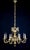 Heavy eight-armed bronze chandelier in the style of louis xiv. The upper part is decorated with cherub heads on acanthus...