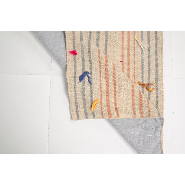 Turkish Neautral Vintage Wool Kilim Runner For Sale - Image 9 of 9