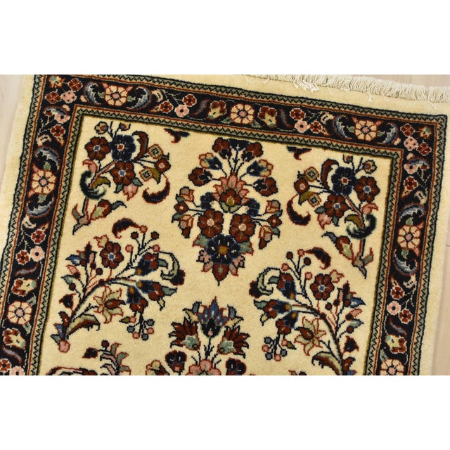 Fine Kashmar Runner 2’3” X 7’4” Ivory Wool Traditional Hand-Knotted Rug For Sale In Philadelphia - Image 6 of 12
