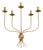 Mid-Century Minimalist Five-Arm Metal Brass Painted Wall Sconce For Sale