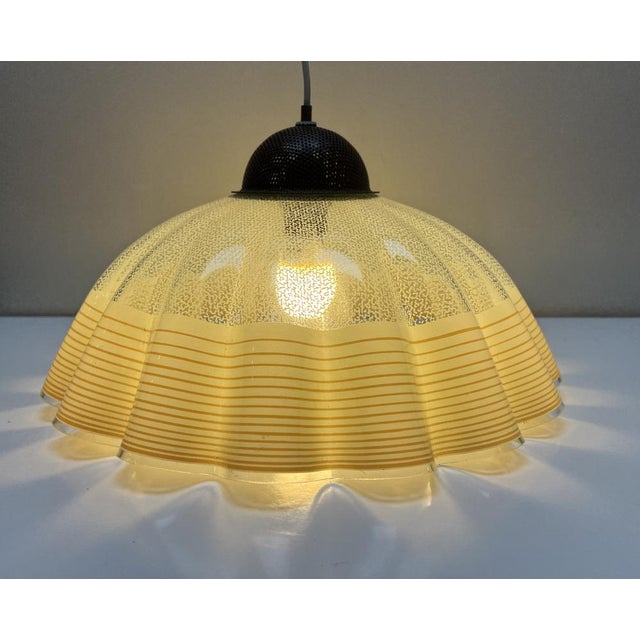 Italian Glass Pendant Lamp with Wavy Edge, 1970s For Sale - Image 17 of 18