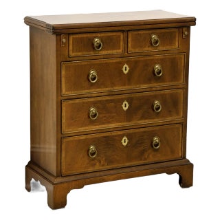 Henredon Folio 10 Walnut Chippendale Narrow Flip Top Serving Chest For Sale