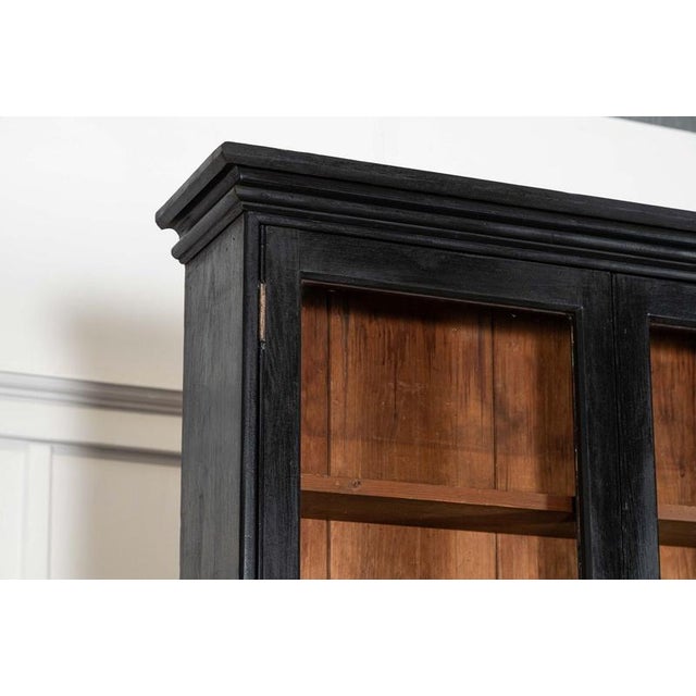 Black Large English Ebonised Glazed Pine Dresser, 19th Century For Sale - Image 8 of 15