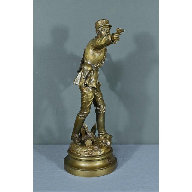 The Defense of the Flag in Bronze by C. Anfrie, Late 19th Century For Sale - Image 12 of 18