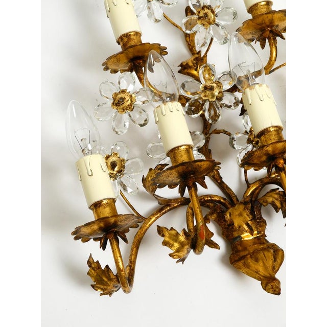 Large Italian Gold Plated Wall Lamp with Six Sockets from Banci Firenze, 1950s For Sale - Image 7 of 18