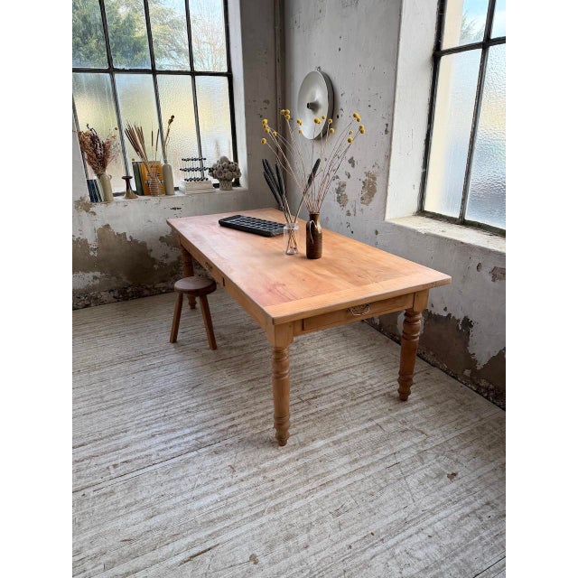Cherrywood Farmhouse Table, 1950s For Sale - Image 11 of 18