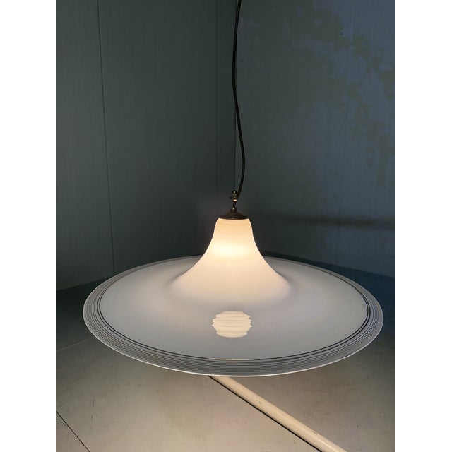 Large White Murano Glass Hanging Lamp, Italy, 1960s For Sale - Image 16 of 18