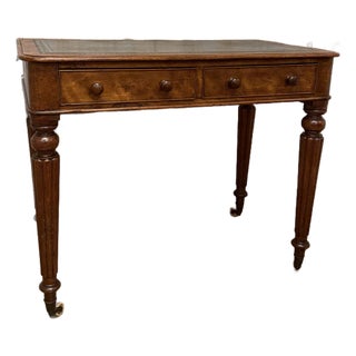 19th Century English Leather Top Desk For Sale
