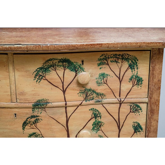 Mid 19th Century Antique Scandinavian Hand-Painted Folk Art Chest of Drawers With Coastal Landscape Decoration For Sale - Image 5 of 5