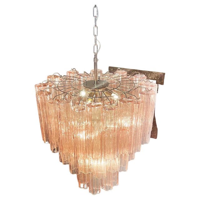 Italian Chandelier in Murano Glass and Nickel-Plated Metal, 1980s For Sale - Image 9 of 16