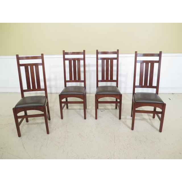 1990s Vintage Stickley Mission Cherry Dining Room Chairs Set Of 4
