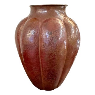 Arts and Crafts Hand Hammered Copper Vase For Sale