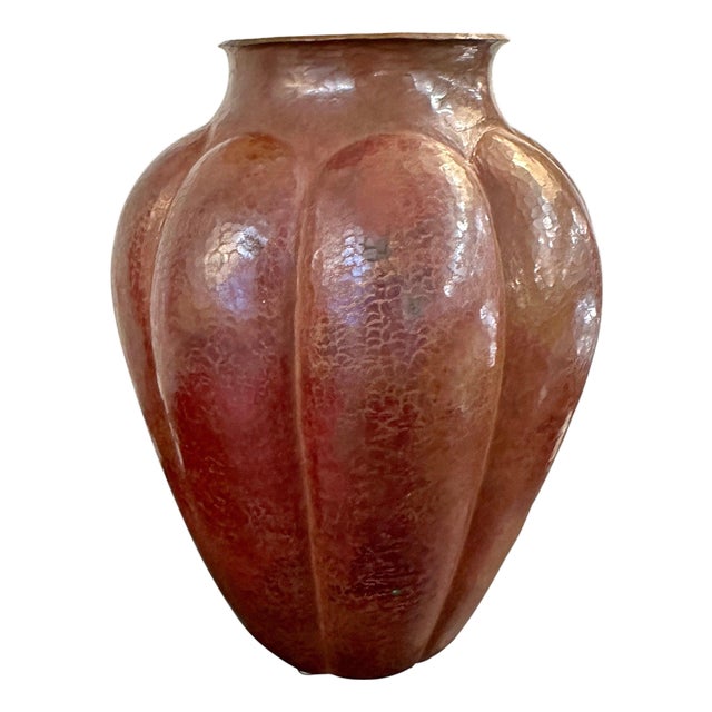 Arts and Crafts Hand Hammered Copper Vase For Sale