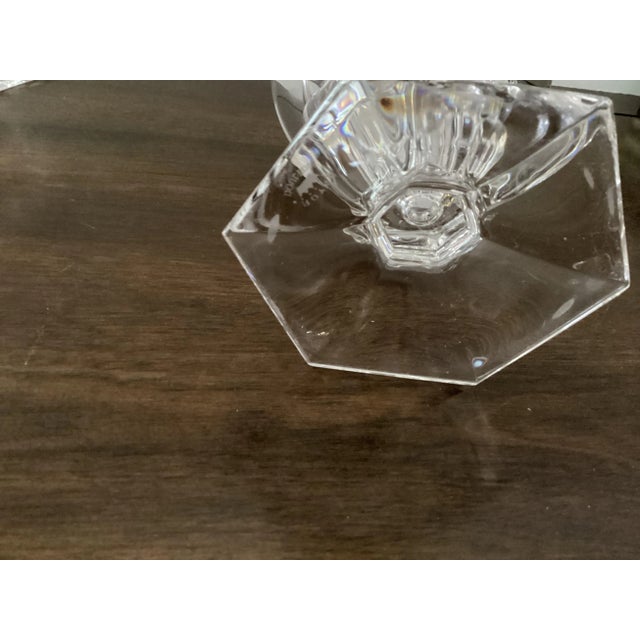 1990s Royal Doulton Concord Crystal Candle Holders for Tapers or Pillars- a Pair For Sale - Image 6 of 6