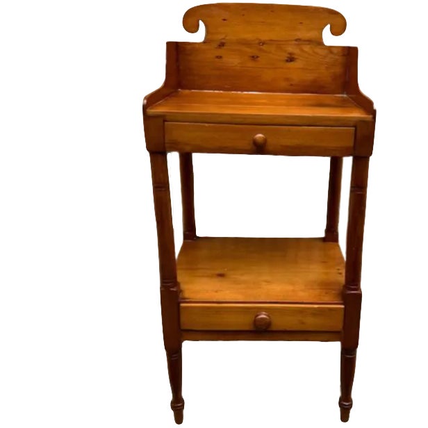 Early 20th Century Antique English Yellow Pine 2 Tier Side Table For Sale - Image 13 of 13