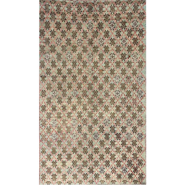 1950s Vintage Turkish Tan/Brown Anatolian Area Rug 4'8" X 8'0" For Sale