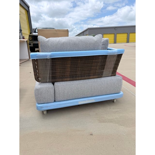 Minotti Quadrado Outdoor Sectional W/ Teak Wood Table For Sale In Dallas - Image 6 of 12