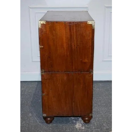 Antique Satinwood Military Campaign Chest of Drawers, 1800s For Sale - Image 12 of 18