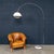 Vintage Italian Chrome Arc Floor Lamp with Opaline Shade, 1970s For Sale - Image 4 of 18