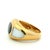 Metal Vintage Mauboussin Paris 18k Yellow Gold Iolite & Mother-of-Pearl Dome Ring, Size 5 For Sale - Image 7 of 11