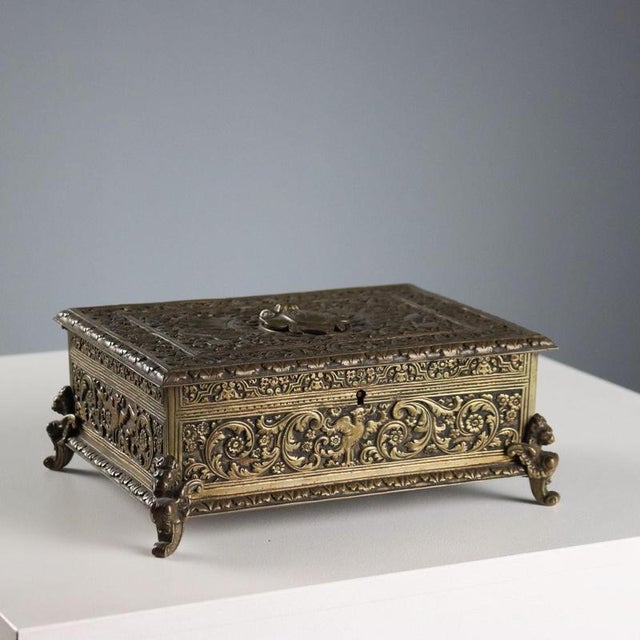Vintage Chiseled Bronze Chest For Sale - Image 11 of 11