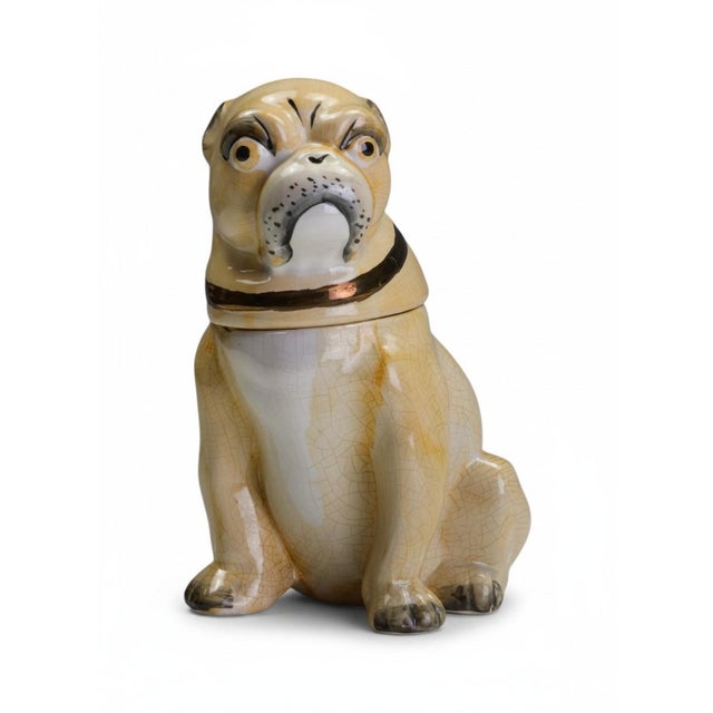 Seated Pug Tobacco Jar from Staffordshire Pottery, 1900 For Sale - Image 18 of 18