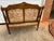 Wood Vintage Bench With Tapestry For Sale - Image 7 of 7